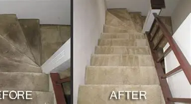 Stairway Reset before and after cleaning transformation